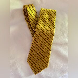 Gucci Yellow and Black Striped Vintage Satin Tie